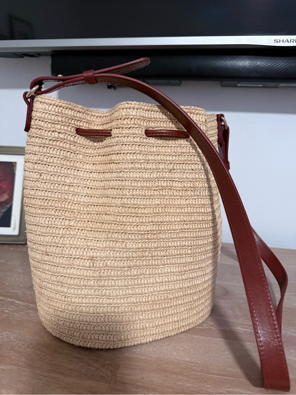 Sézane Mini Farrow Woven Bucket Crossbody - Picture 2 of 7